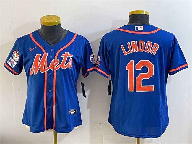 Womens New York Mets #12 Francisco Lindor Royal 2025 Spring Training Cool Base Stitched Jersey->mlb womens jerseys->MLB Jersey
